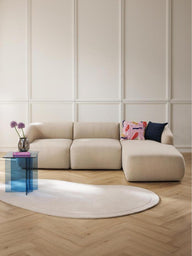 Wolke Yumuşak Oturumlu Modüler Köşe, Keten (3-4 Kişilik)-Köşe Koltuk-Innature Home-Sağ Köşe-Bej-NowShopFun