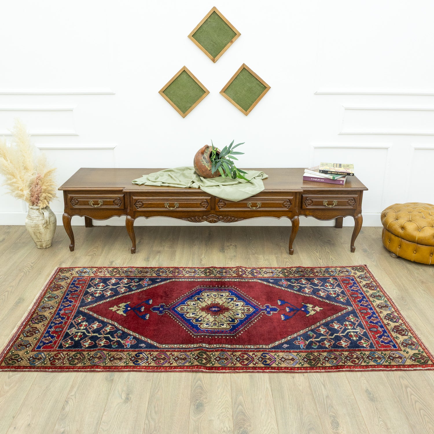 Yahyalı El Dokuma Yün Halı 103x223 Cm