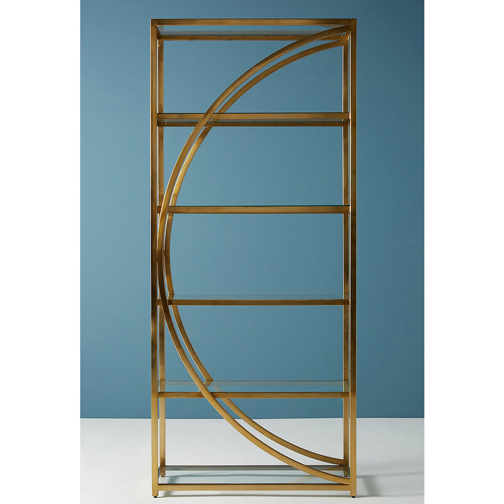 Yelken Gold Metal Kitaplık Vitrin