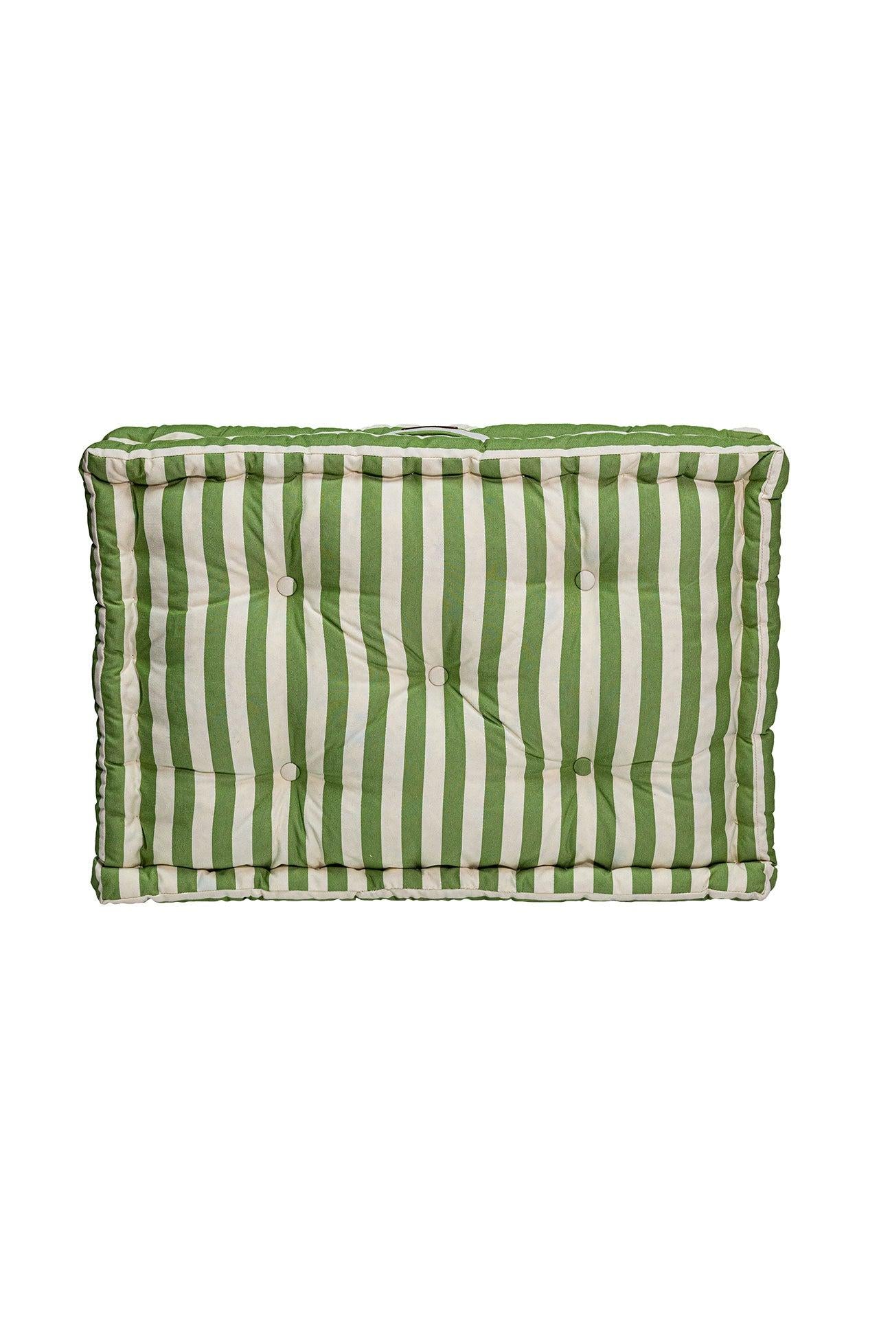 Yeşil Beyaz Çizgili Bisküvi Minder