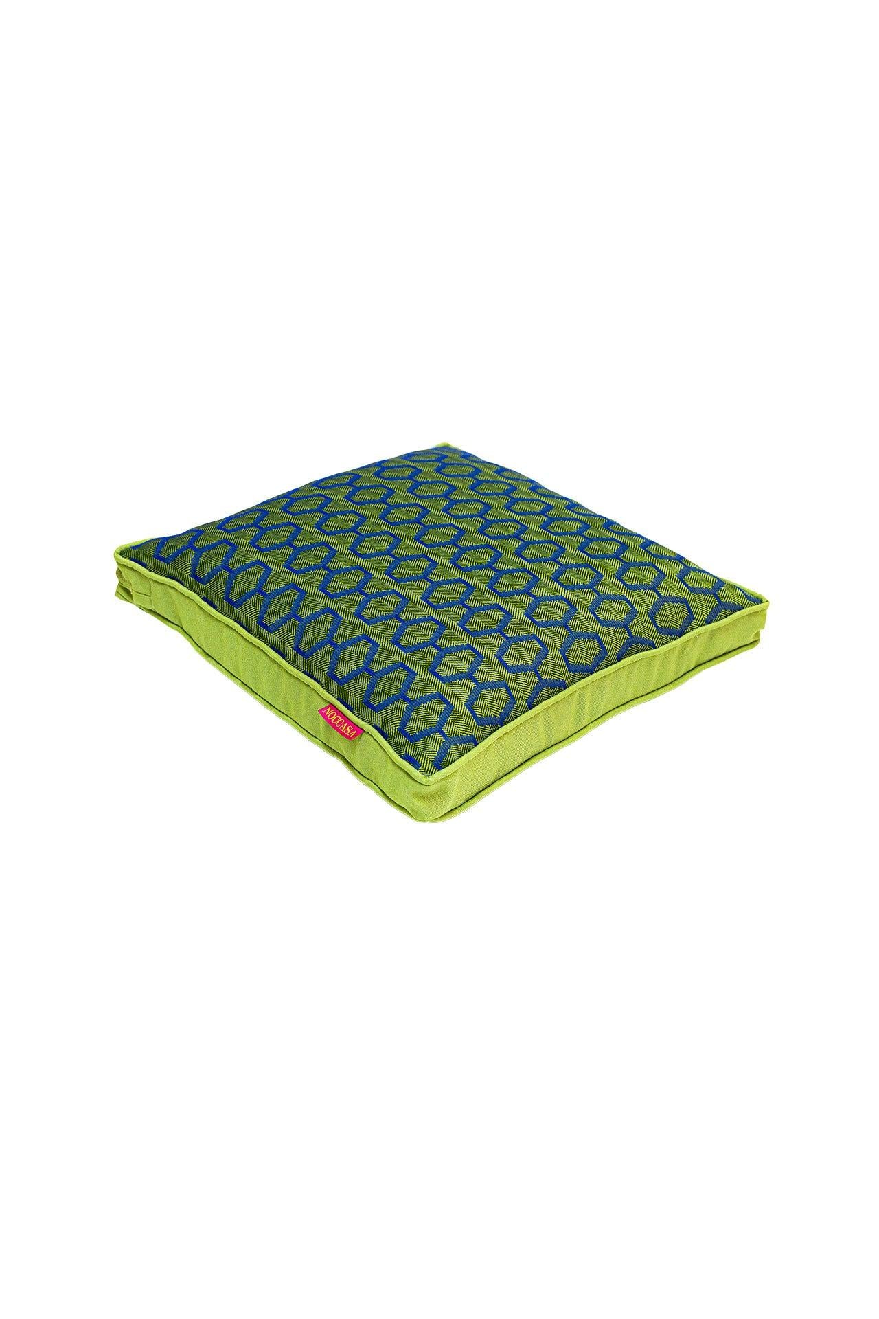 Yeşil Geometrik Desen Outdoor Kırlent