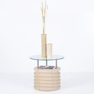 Yuvarlak Cam, Sedir Kısa Yan Sehpa – SOFRA Serisi-Yan Sehpa-ANANAS DESIGN + CRAFTS-Honey-NowShopFun