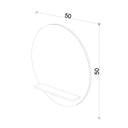 Yuvarlak Masif Meşe Raflı Ayna - 50 CM