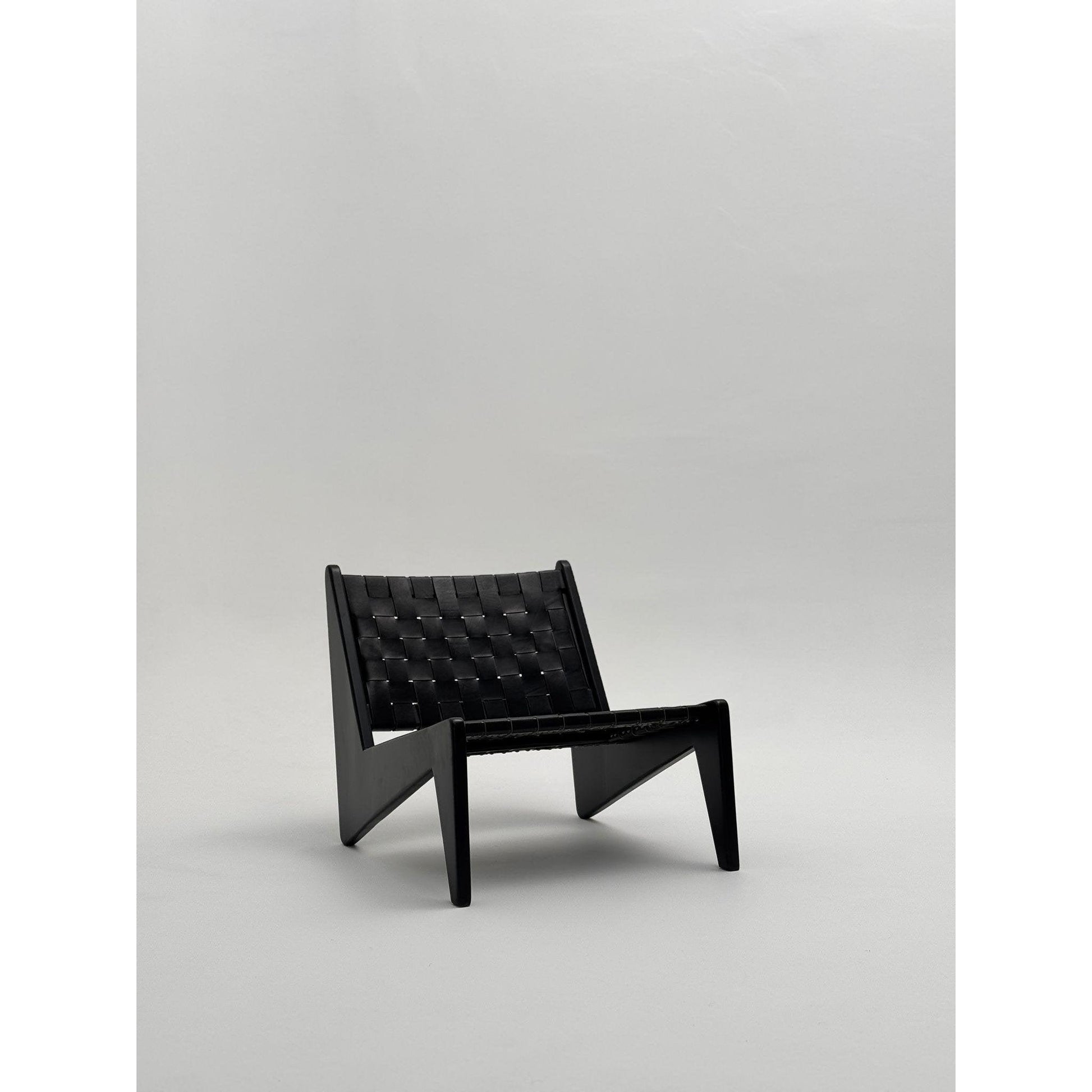 Z Örgü Siyah Deri Berjer