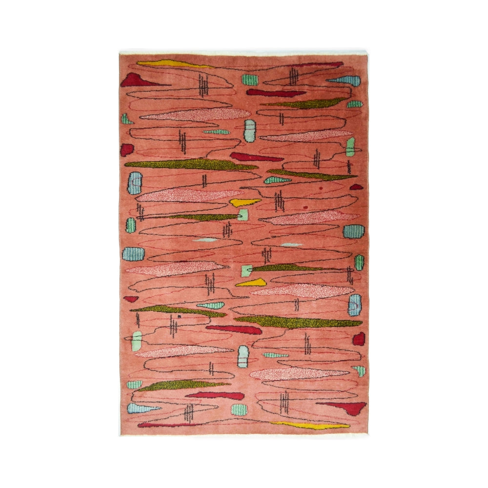 Zeki Müren Tasarımı Pembe Renk Retro Isparta Halısı 123X211 Cm