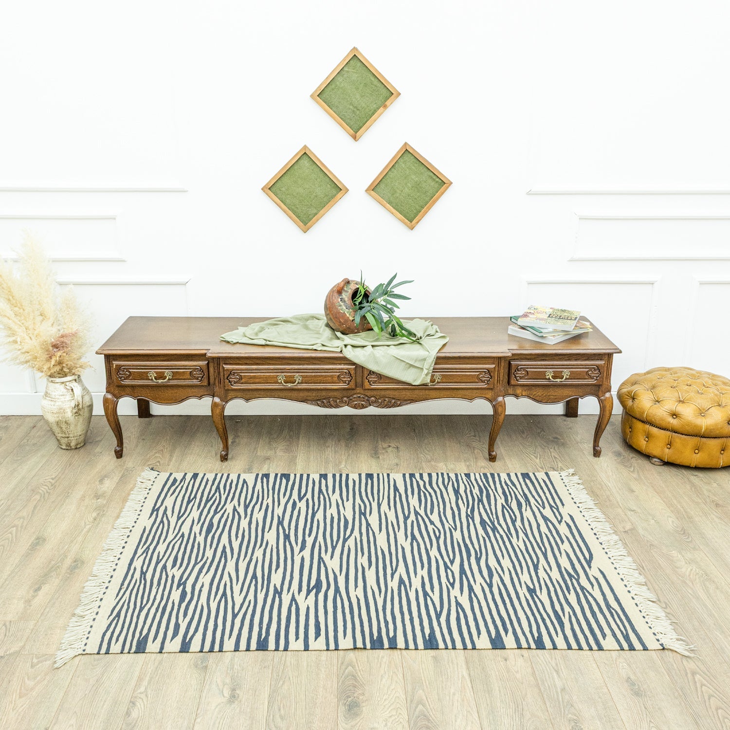 Zeta Zebra Desenli El Dokuma Kilim 111x176 Cm