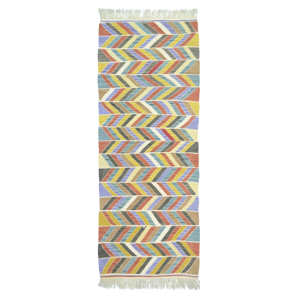 Zikzak Desenli El Dokuma Uşak Kilim Yolluk