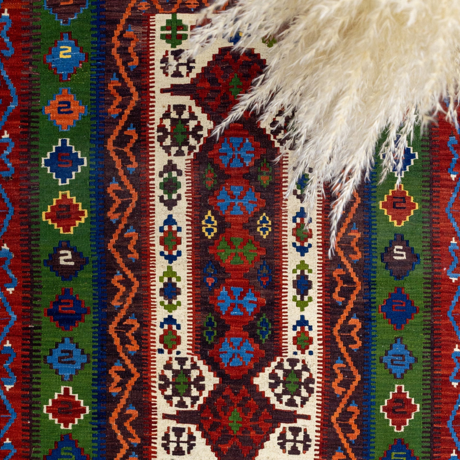 Abçar El Dokuma İnce Vintage Köy Kilim 141x184 cm