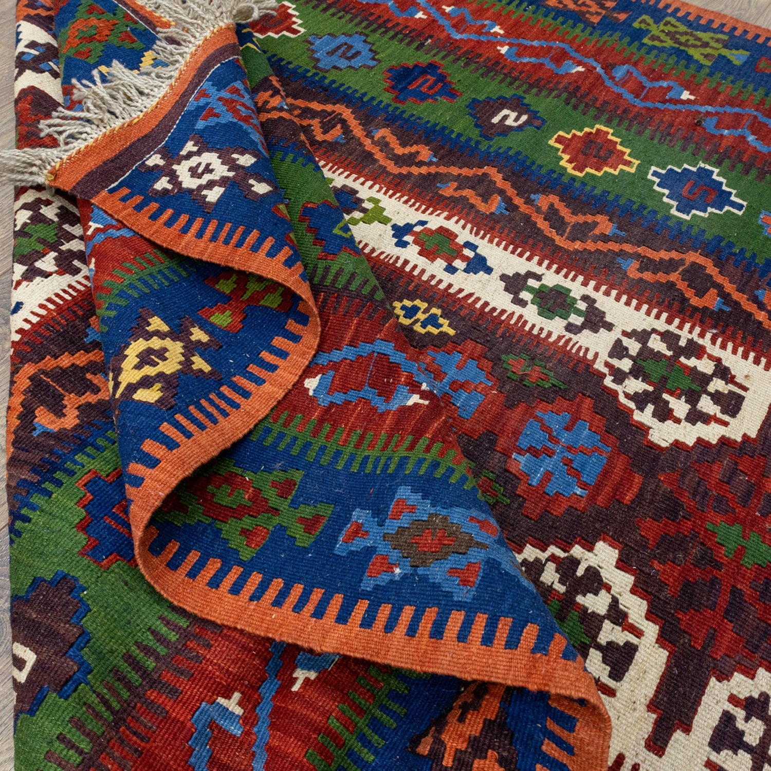 Abçar El Dokuma İnce Vintage Köy Kilim 141x184 cm