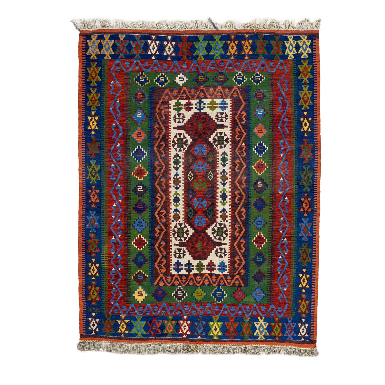 Abçar El Dokuma İnce Vintage Köy Kilim 141x184 cm