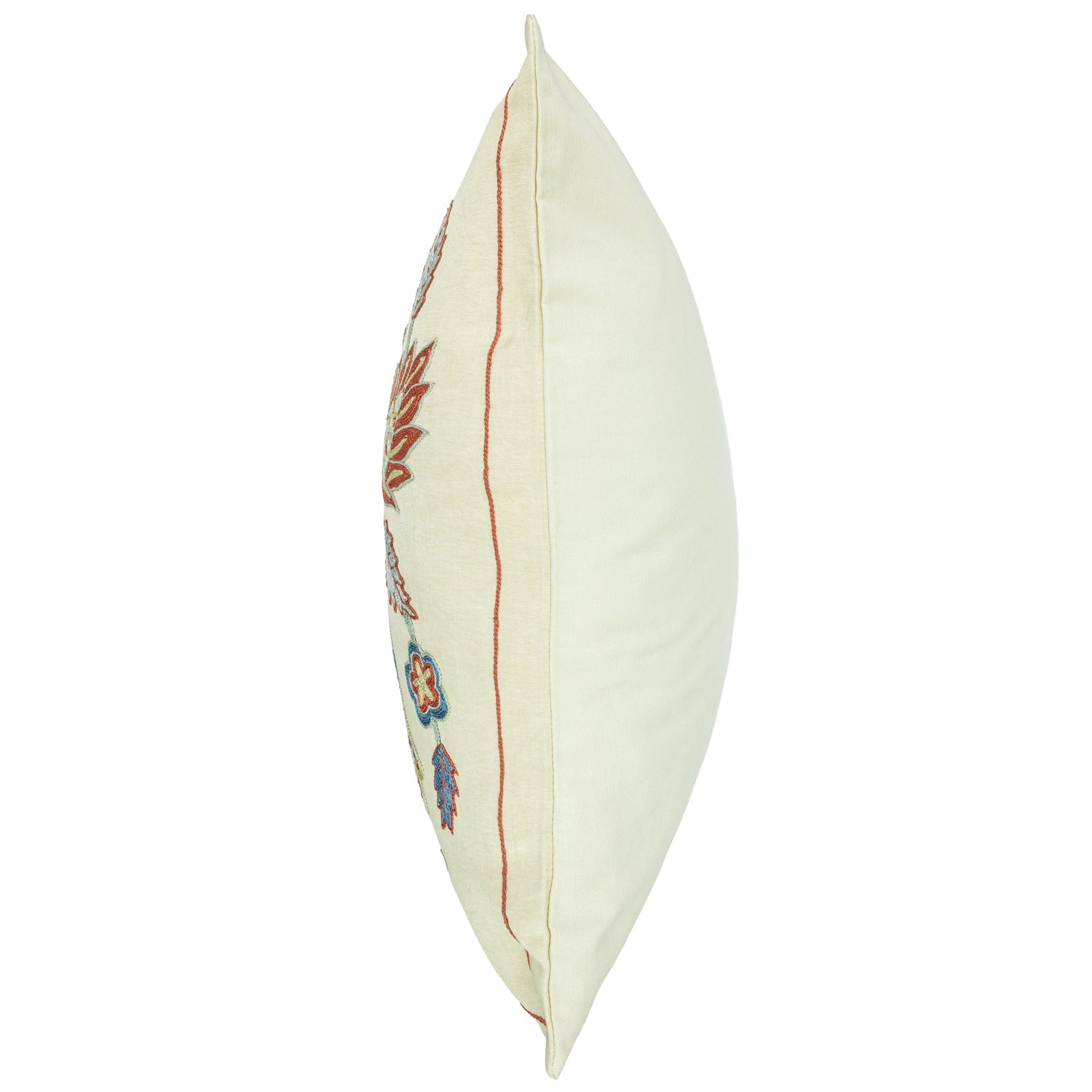 Abike Çiçek İşlemeli İpek Kırlent