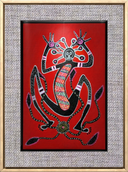 Aborjin Folk Tablo El Yapımı Ahşap Üzerine Akrilik Duvar Dekoru