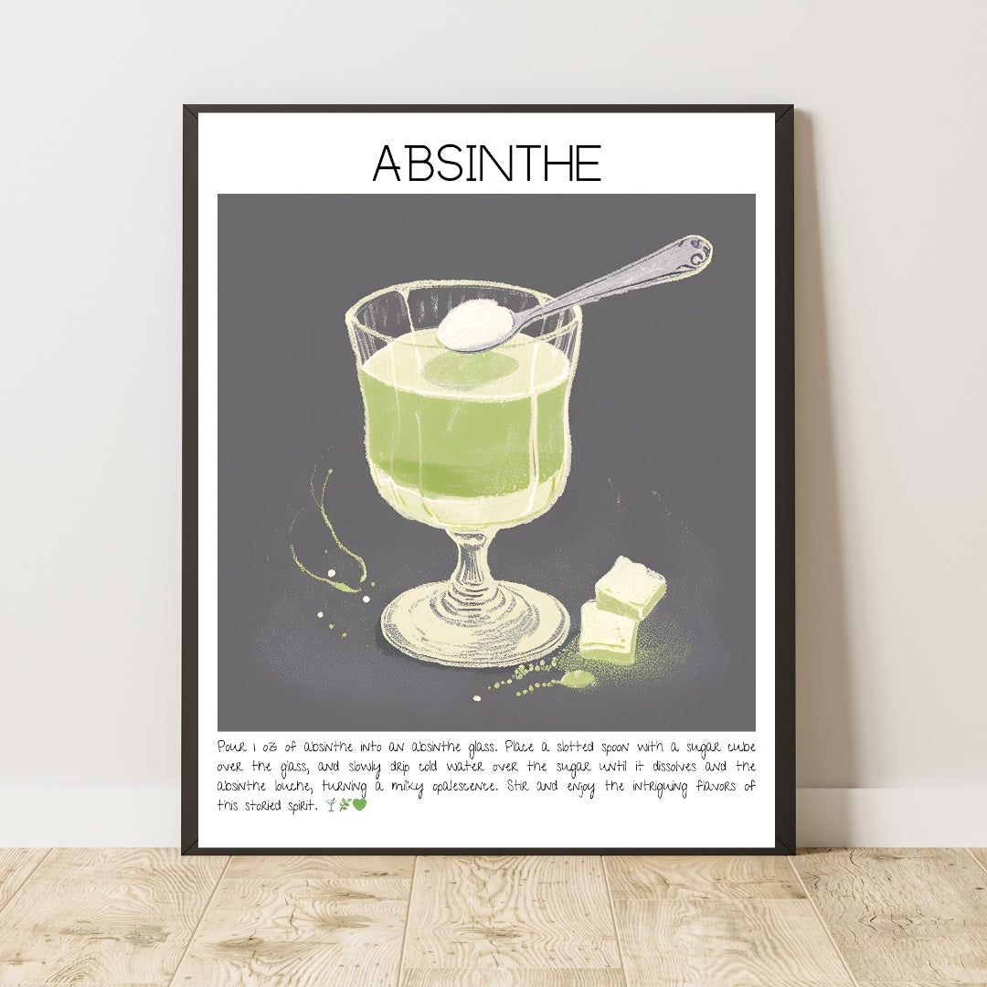 Absinthe Cocktail Art Print Tasarım Poster-Tablo-Muff Atelier-21x30cm-NowShopFun