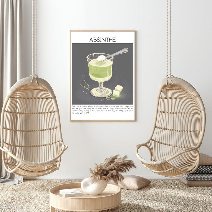 Absinthe Cocktail Art Print Tasarım Poster-Tablo-Muff Atelier-21x30cm-NowShopFun