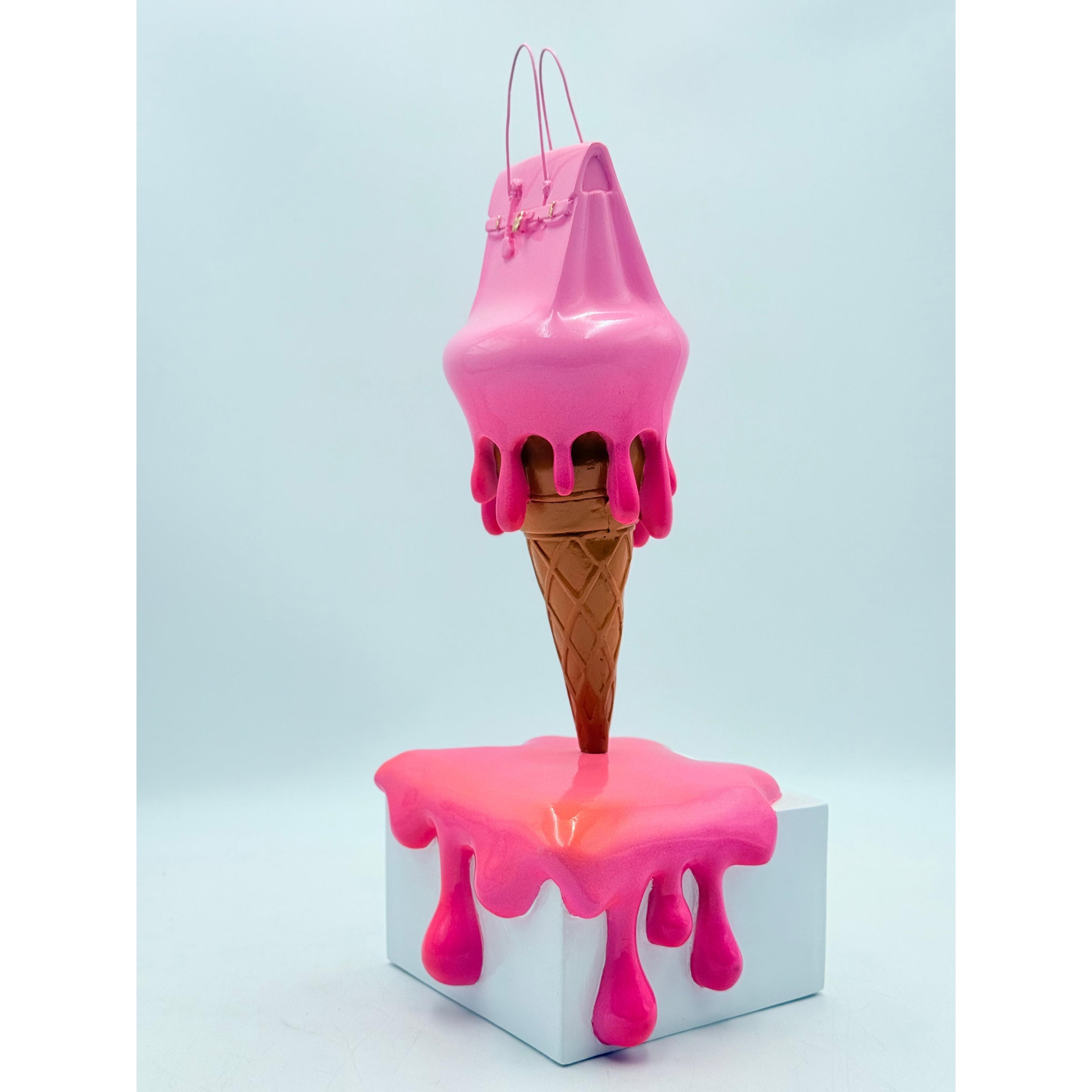 Açık & Neon Pembe Dondurma Çanta Heykeli