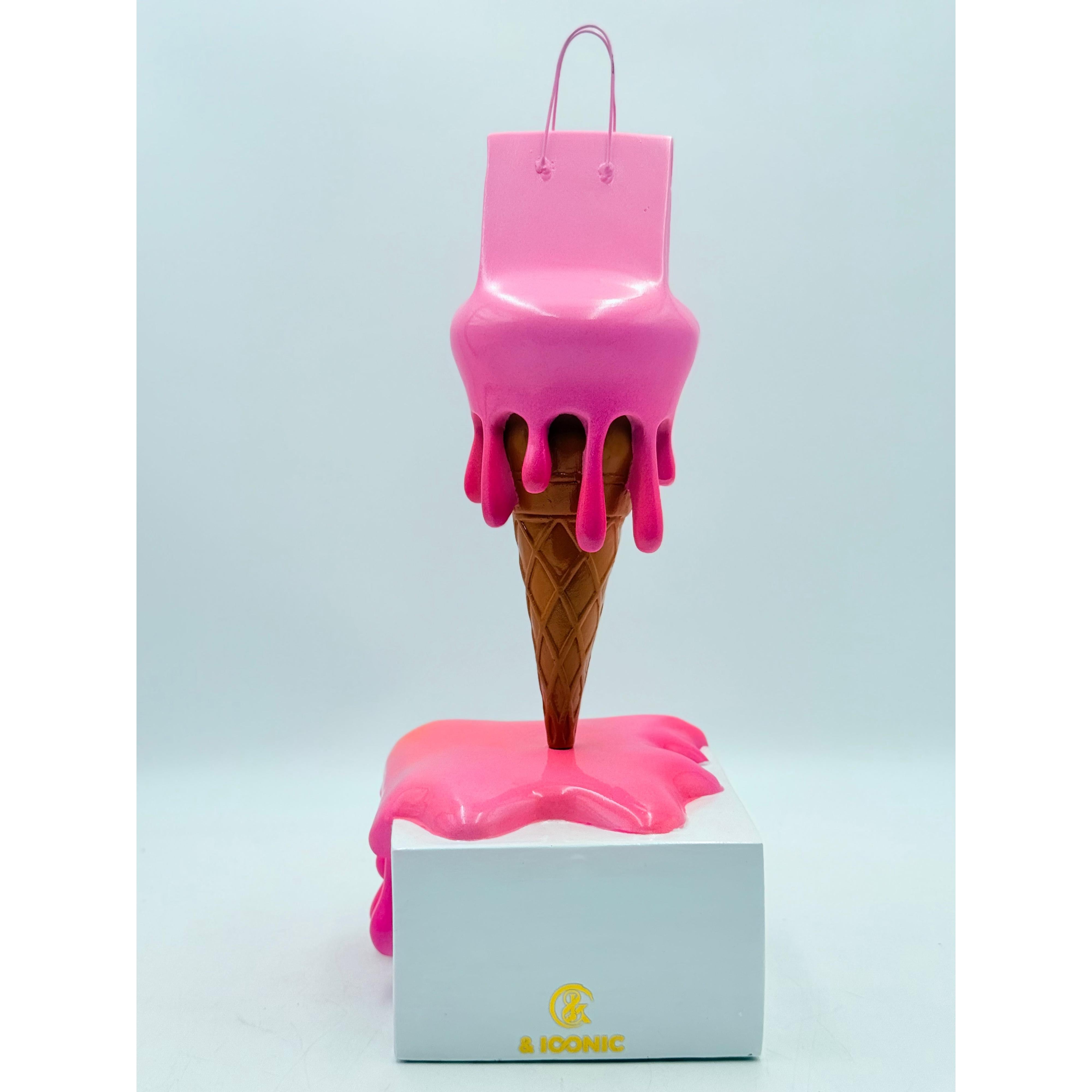 Açık & Neon Pembe Dondurma Çanta Heykeli
