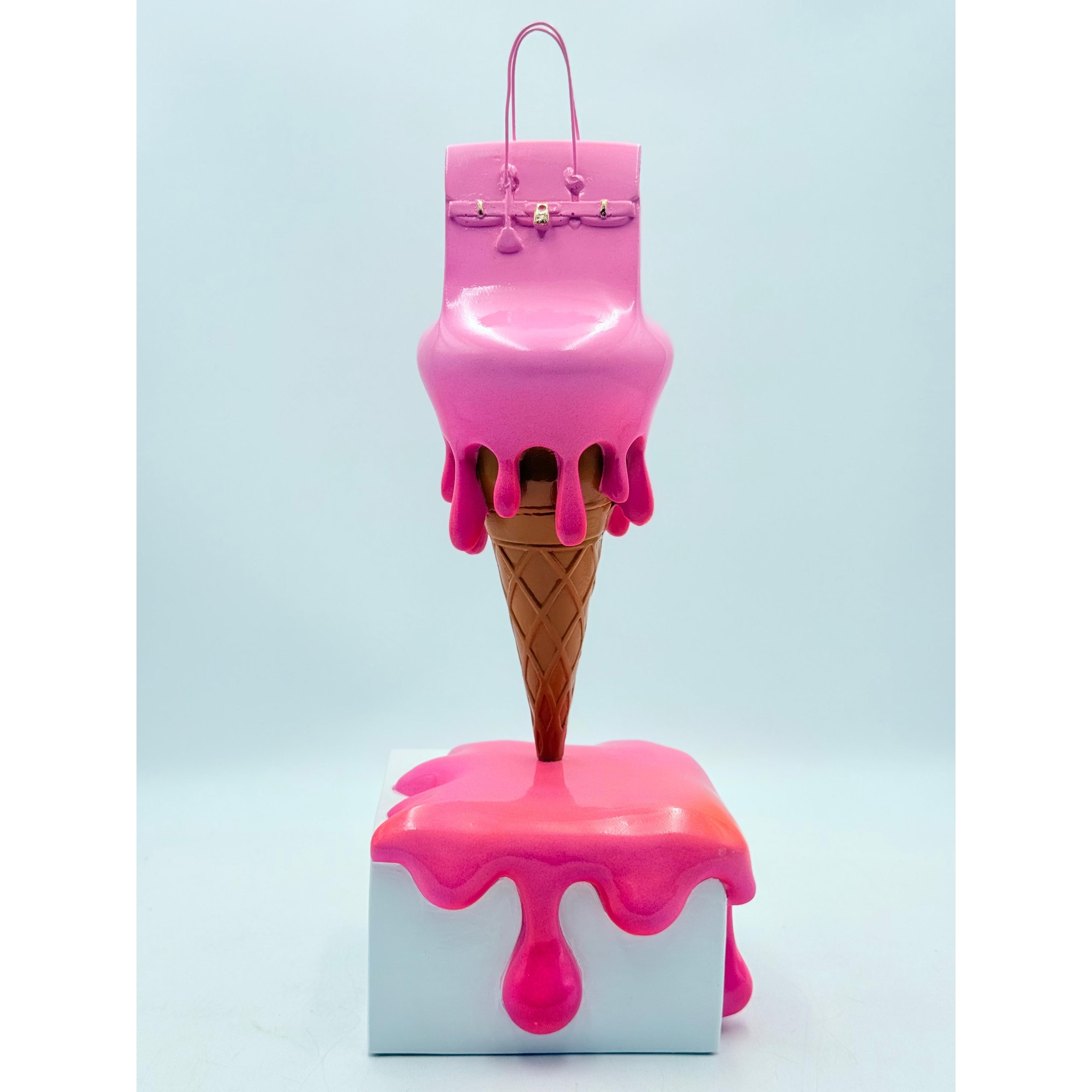 Açık & Neon Pembe Dondurma Çanta Heykeli