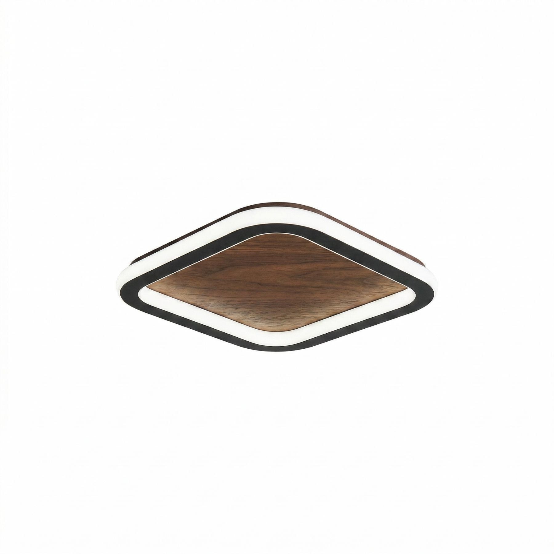 Nuvora Ahşap Detaylı Plafonyer Led Avize 30 x 30 Cm