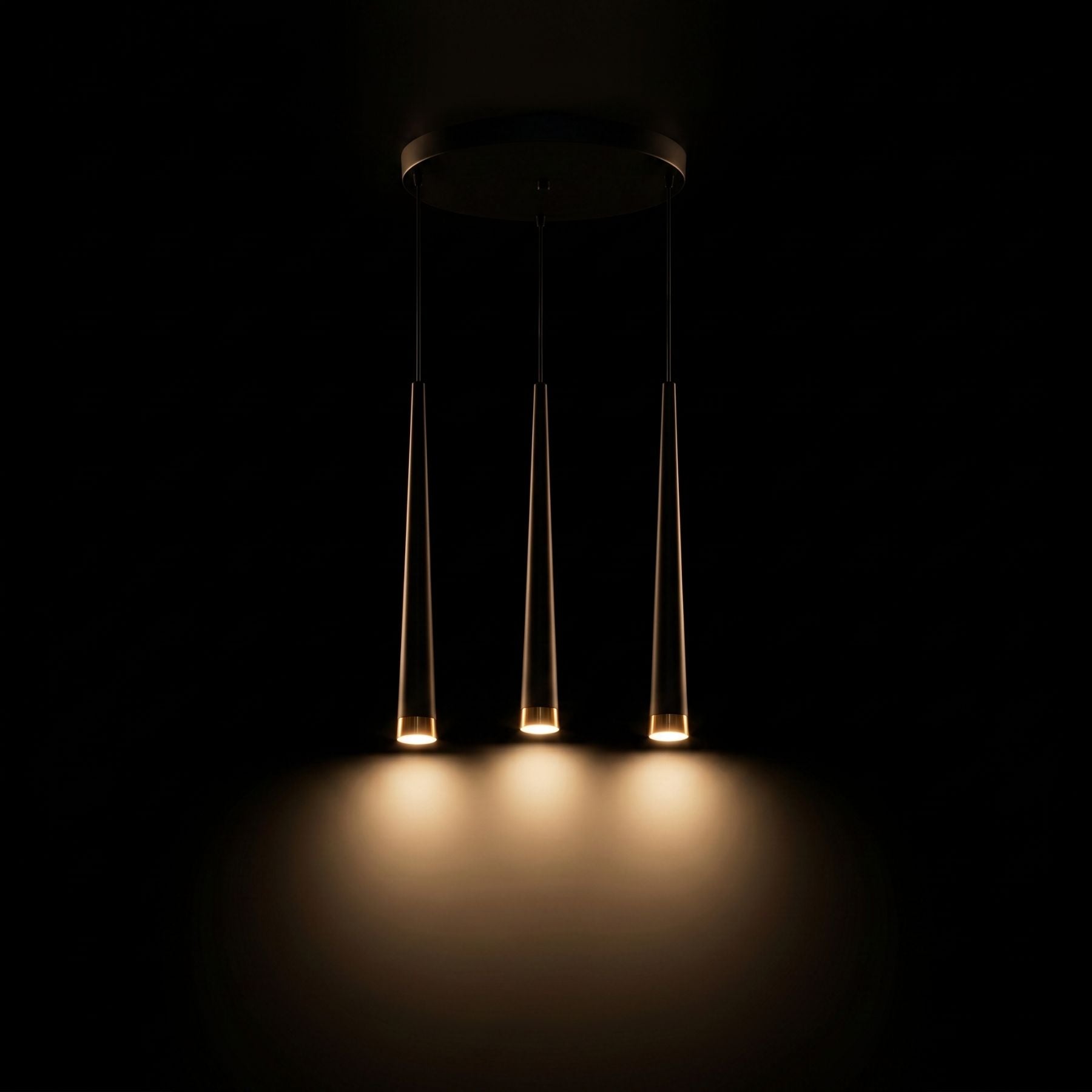 Konik Max Yuvarlak Rozanslı Led Sarkıt Avize 25 Cm