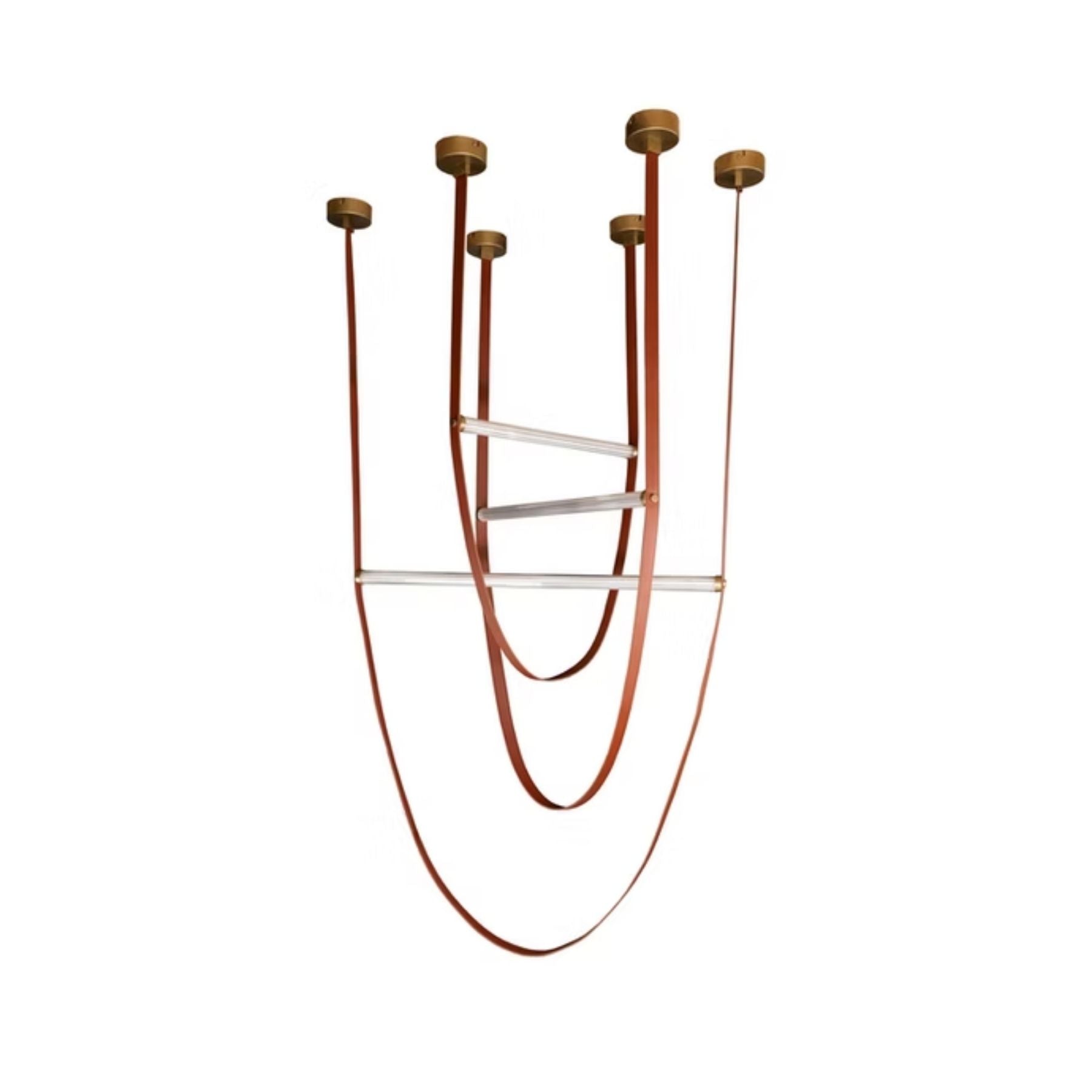 Leather Light Sarkıt Deri Led Avize 165 Cm