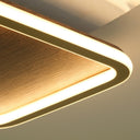 Nuvora Ahşap Detaylı Plafonyer Led Avize Kare