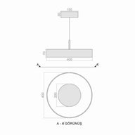 Troppo Led Sarkıt Avize 40 Cm-Avize-Voxlamp-Siyah-3000 Kelvin-NowShopFun