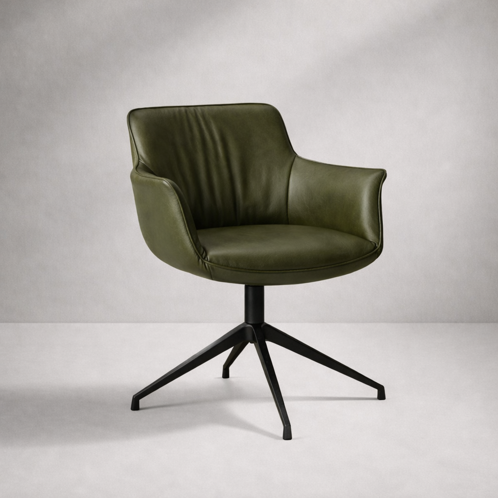 Arte Döner Sandalye | Modern Deri & Metal Ayaklı Tasarım