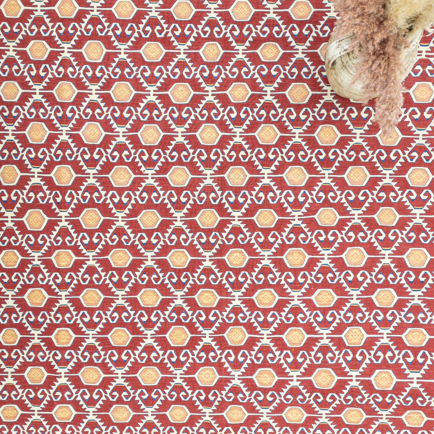 Ahil El Dokuma Kırmızı Yün Kilim 209x297 cm