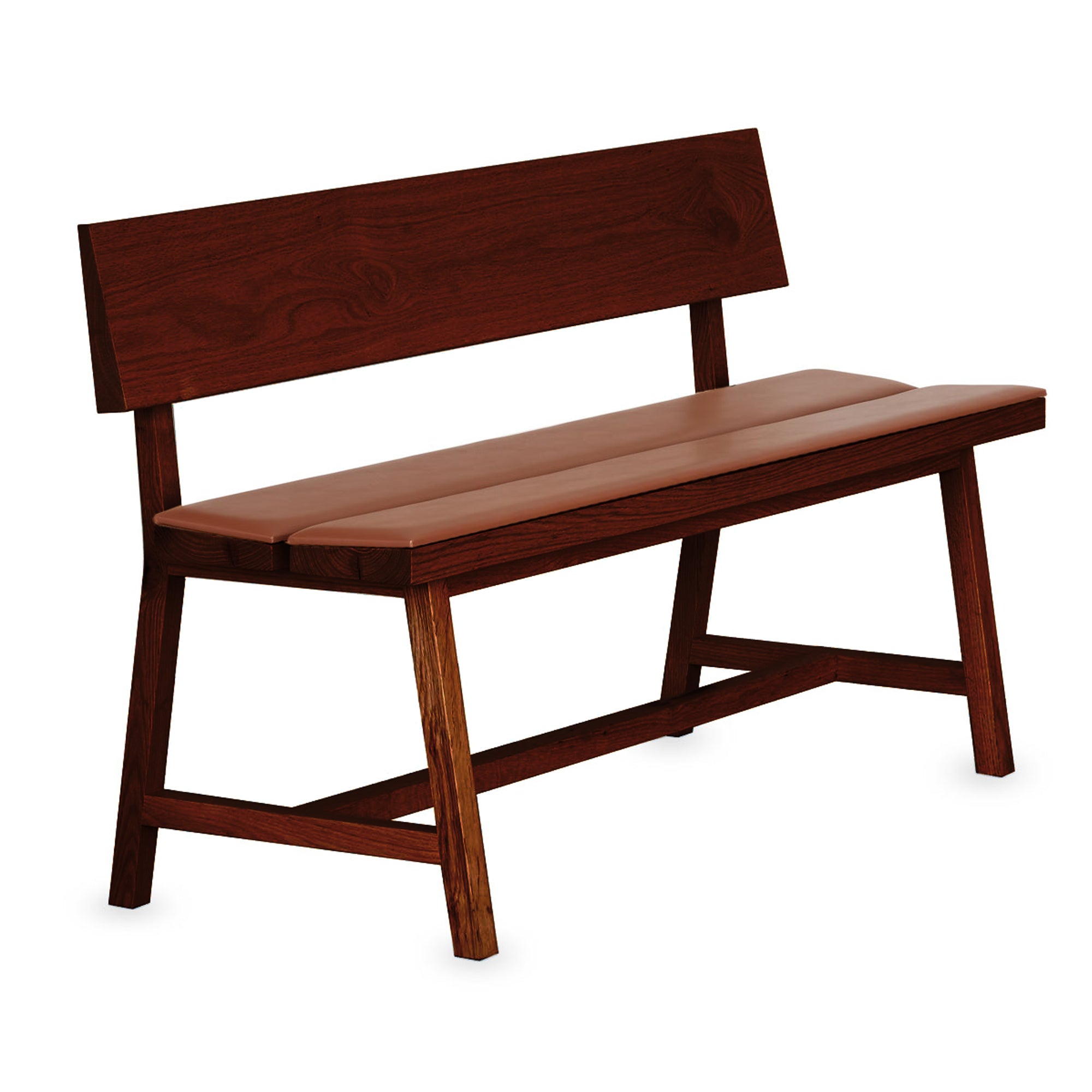 Pi Oak Backrest, Upholstered Bench Beige