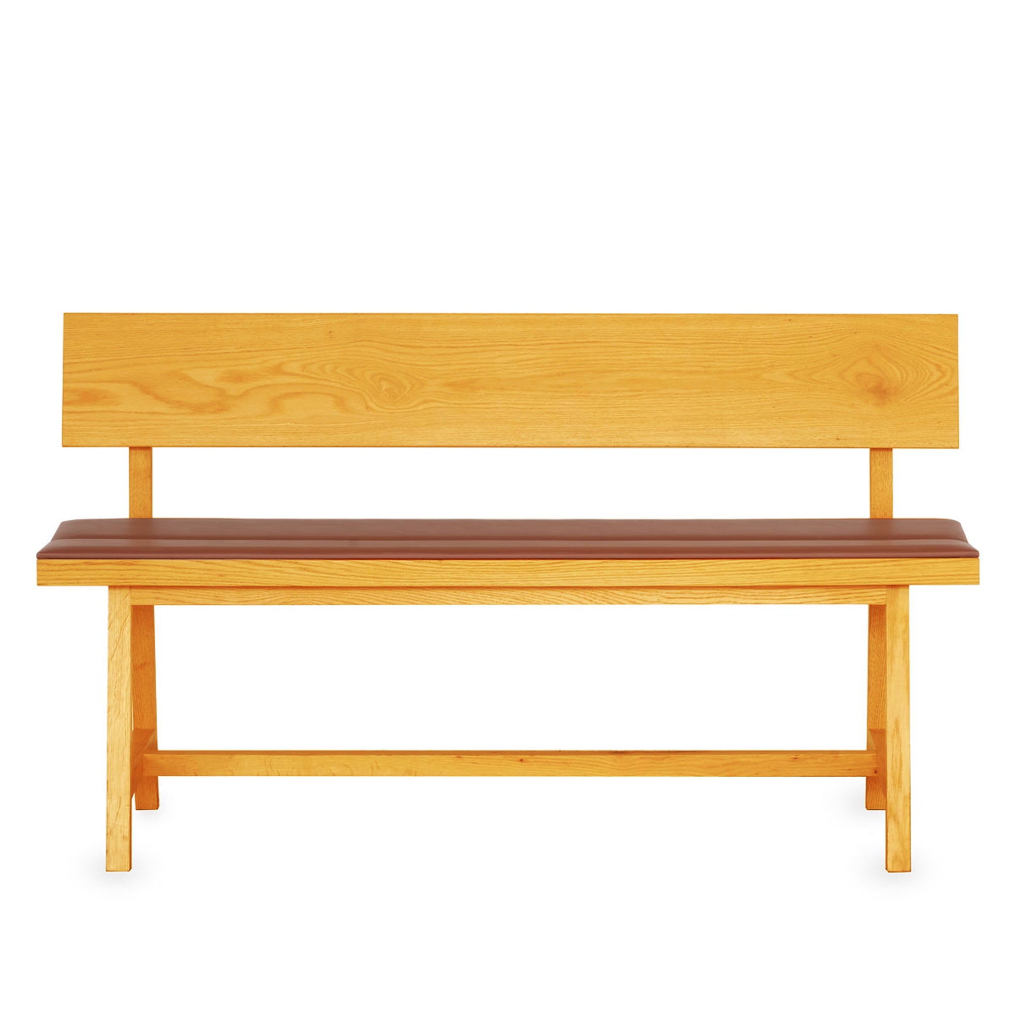 Pi Oak Backrest, Upholstered Bench Beige