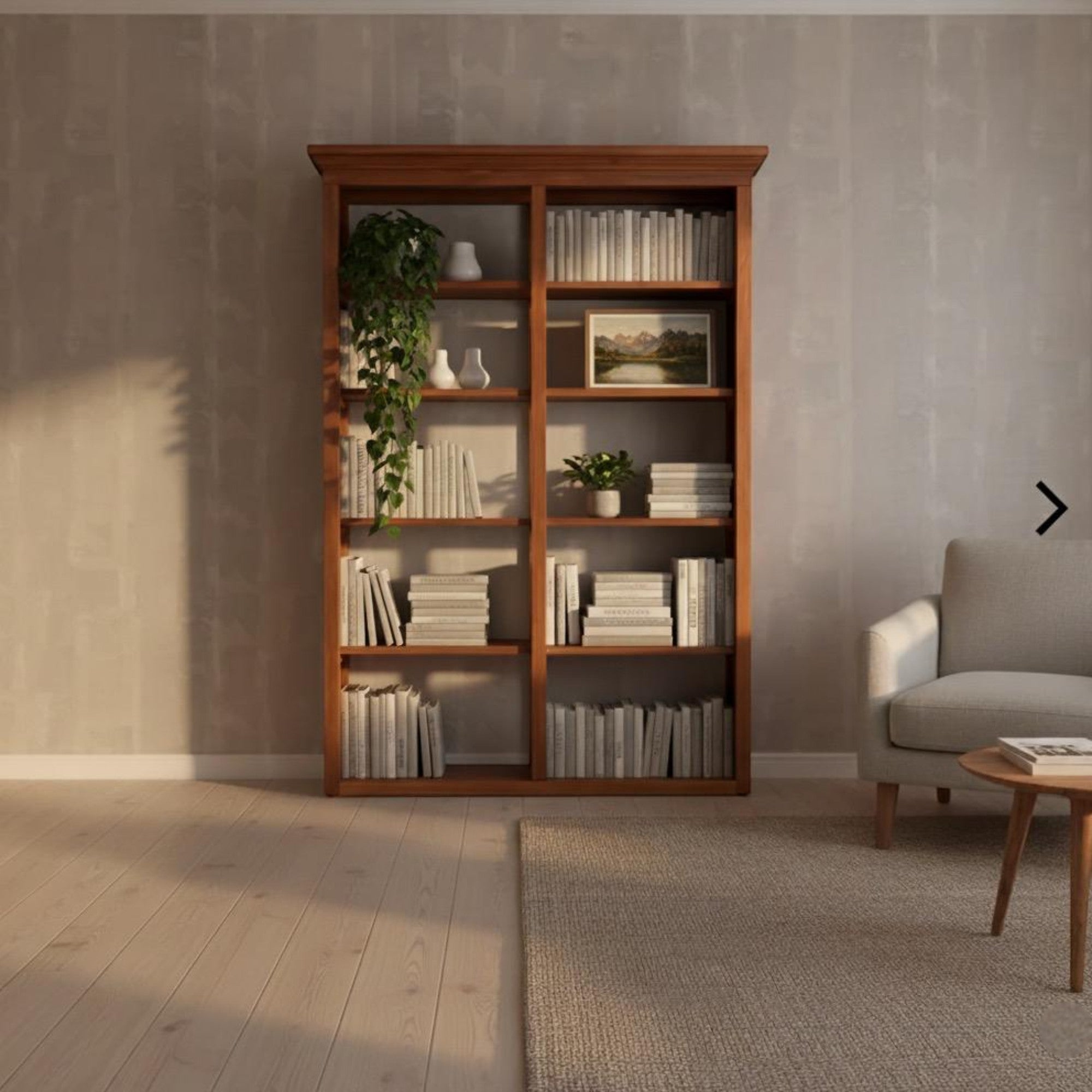 Merve Solid Wood Bookcase