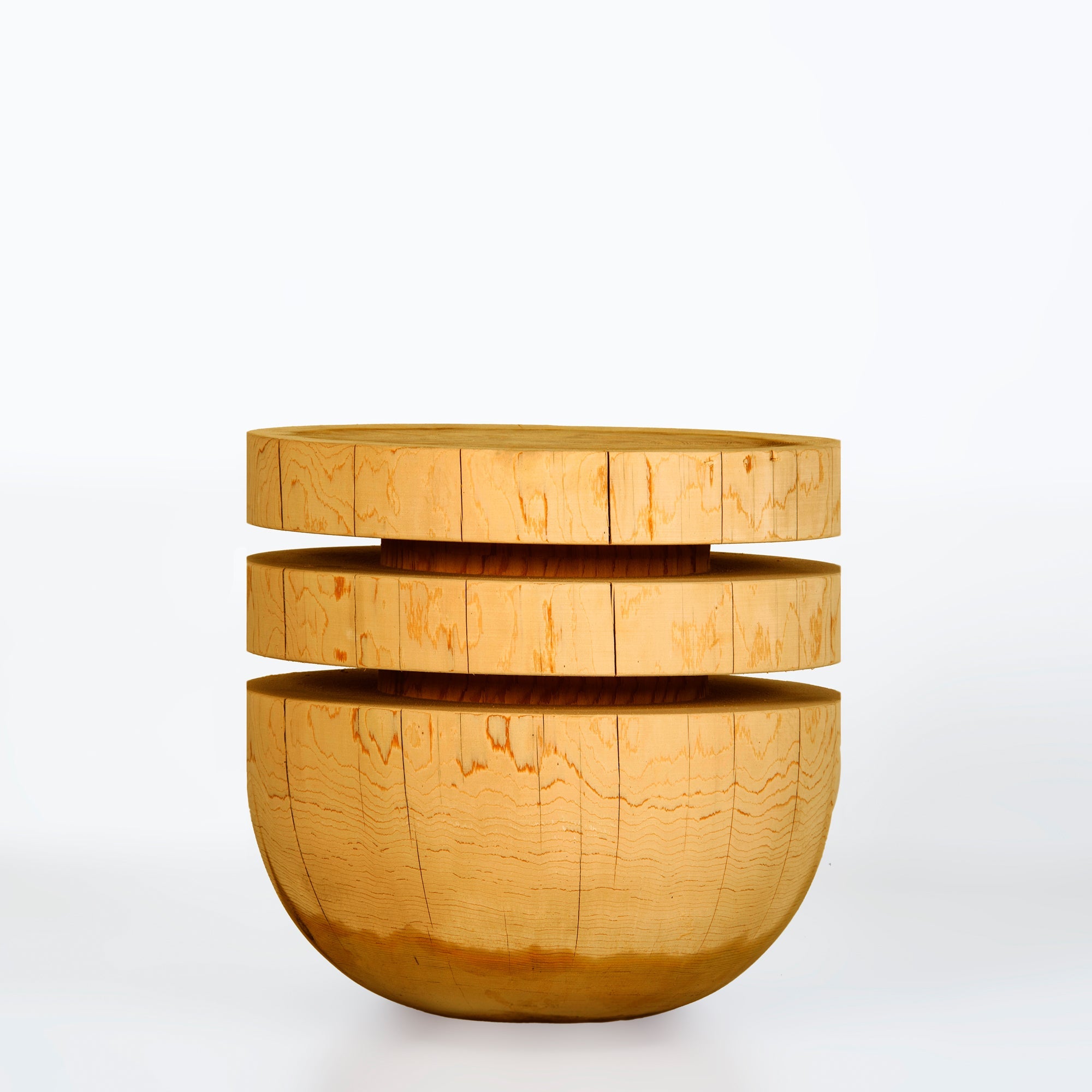 Bookworm Sehpa / Tabure Masif Sedir Yuvarlak Bej