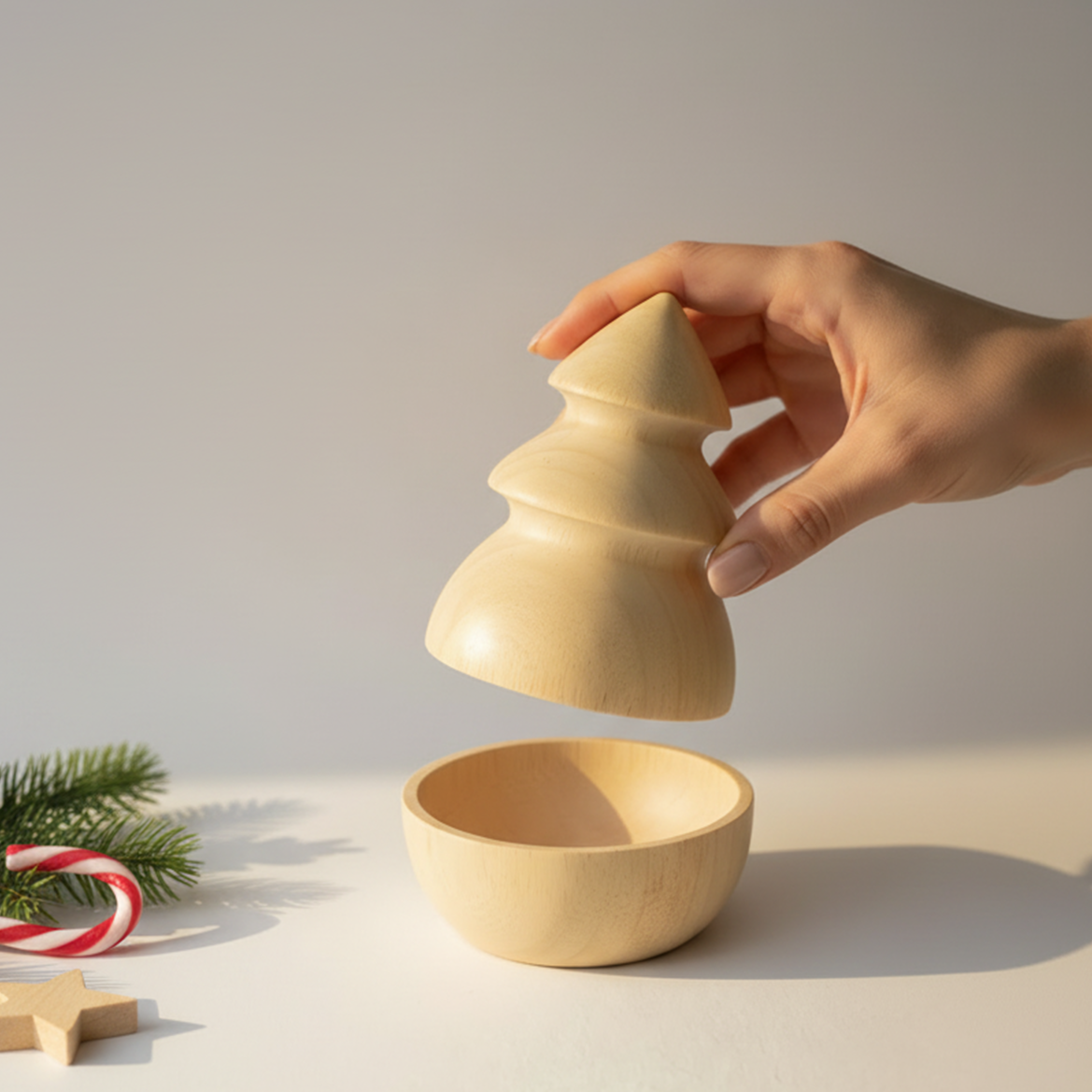 Ahşap Yılbaşı Ağacı Dekoratif Kutu