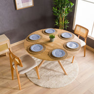 Mina Yuvarlak Yemek Masası-Yemek Masası-Furnirem-65 cm-Ceviz-NowShopFun