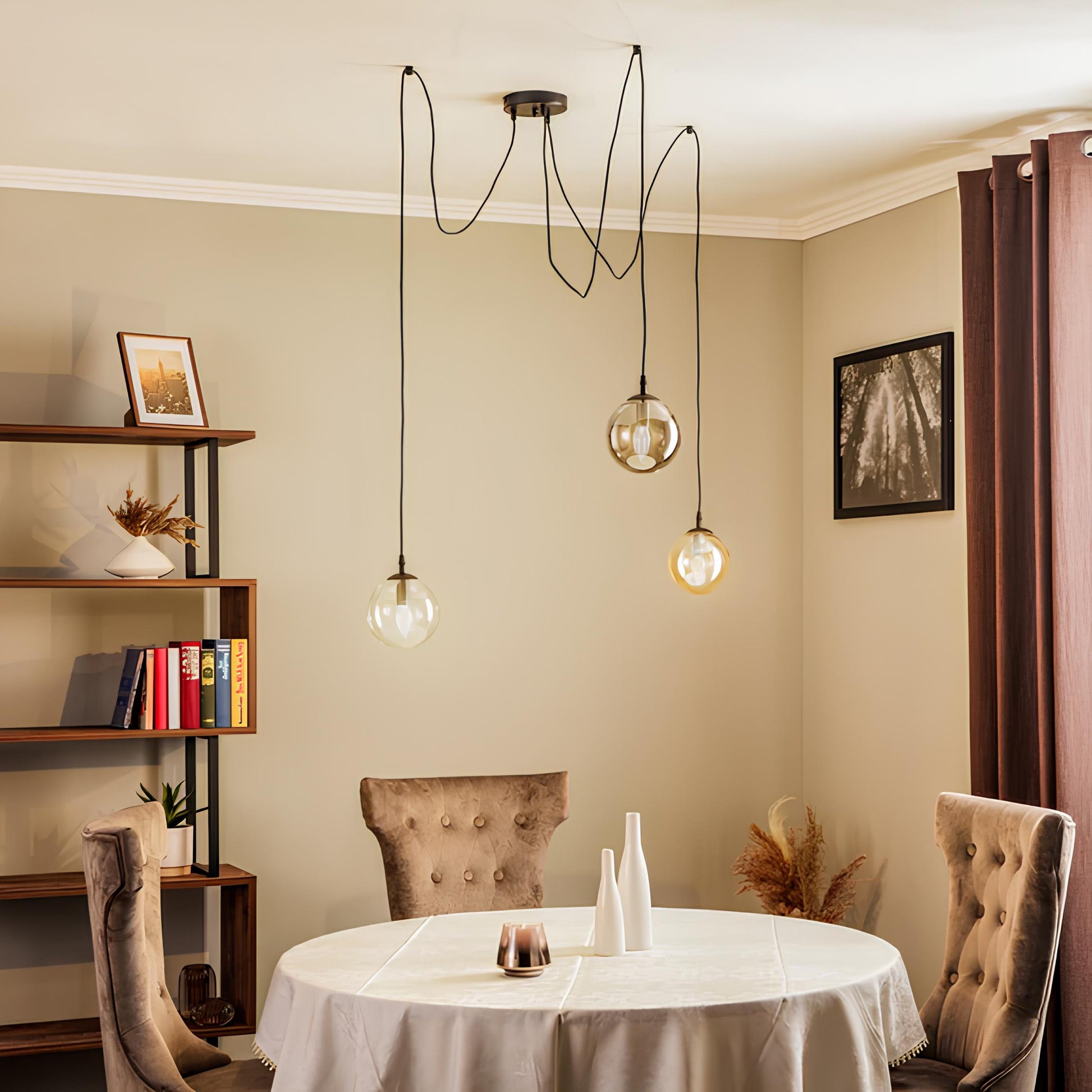 Ahtapot Glop Cam Sarkıt Avize-Avize-Visente Home-5li-NowShopFun