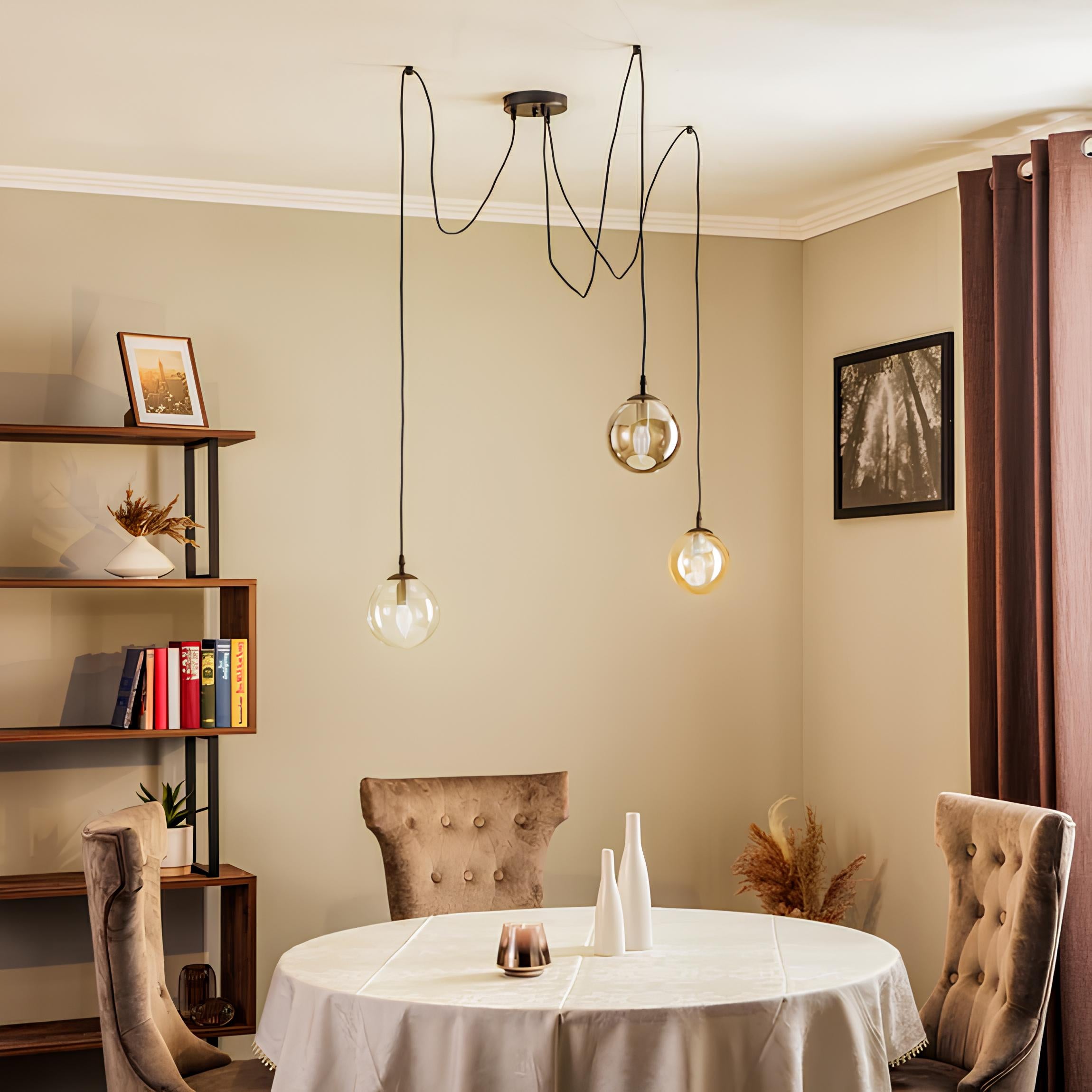 Ahtapot Glop Cam Sarkıt Avize-Avize-Visente Home-5li-NowShopFun