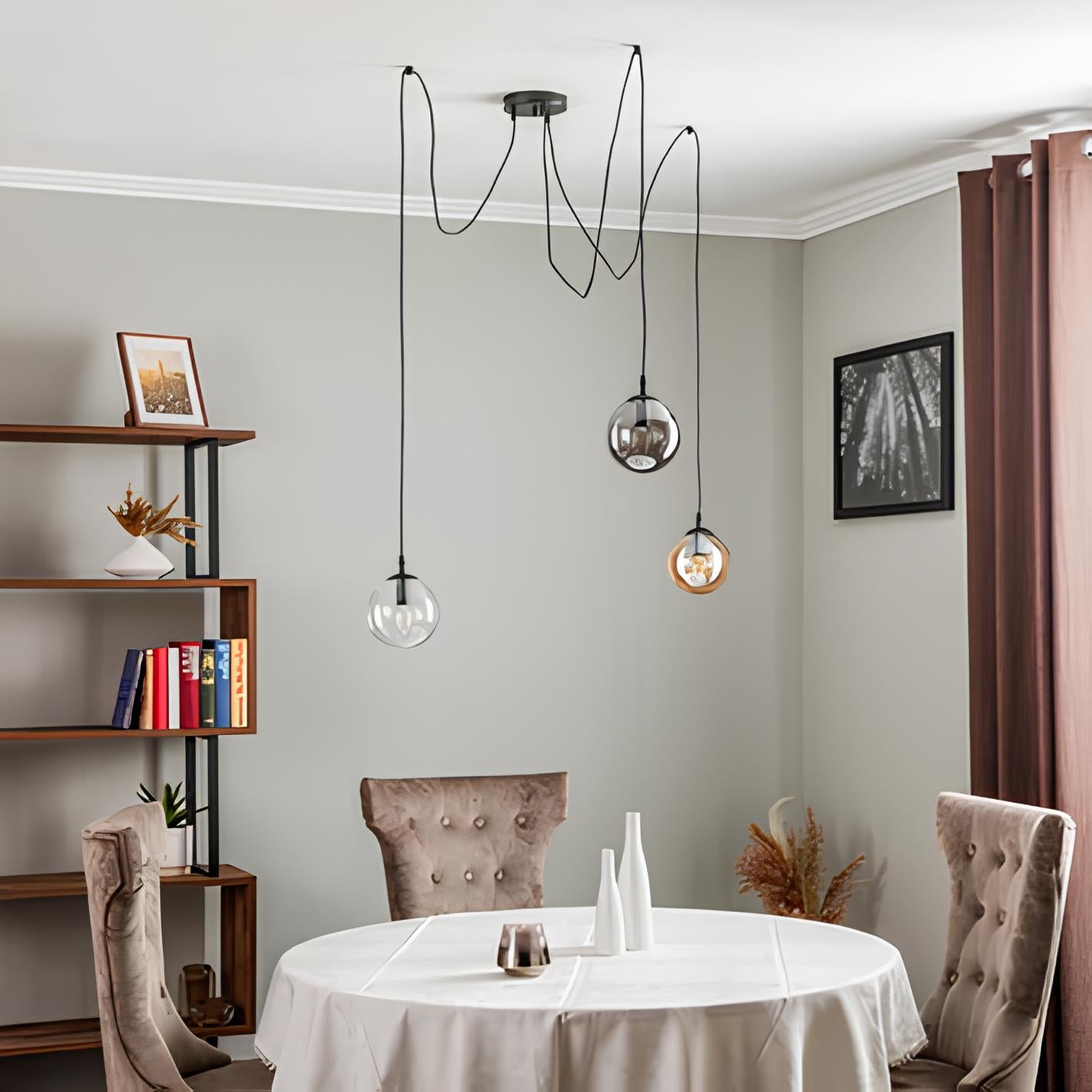 Ahtapot Glop Cam Sarkıt Avize-Avize-Visente Home-5li-NowShopFun