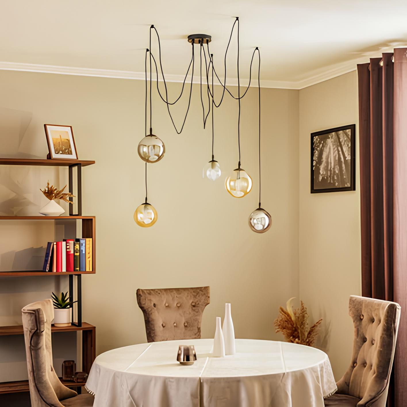 Ahtapot Glop Cam Sarkıt Avize-Avize-Visente Home-5li-NowShopFun