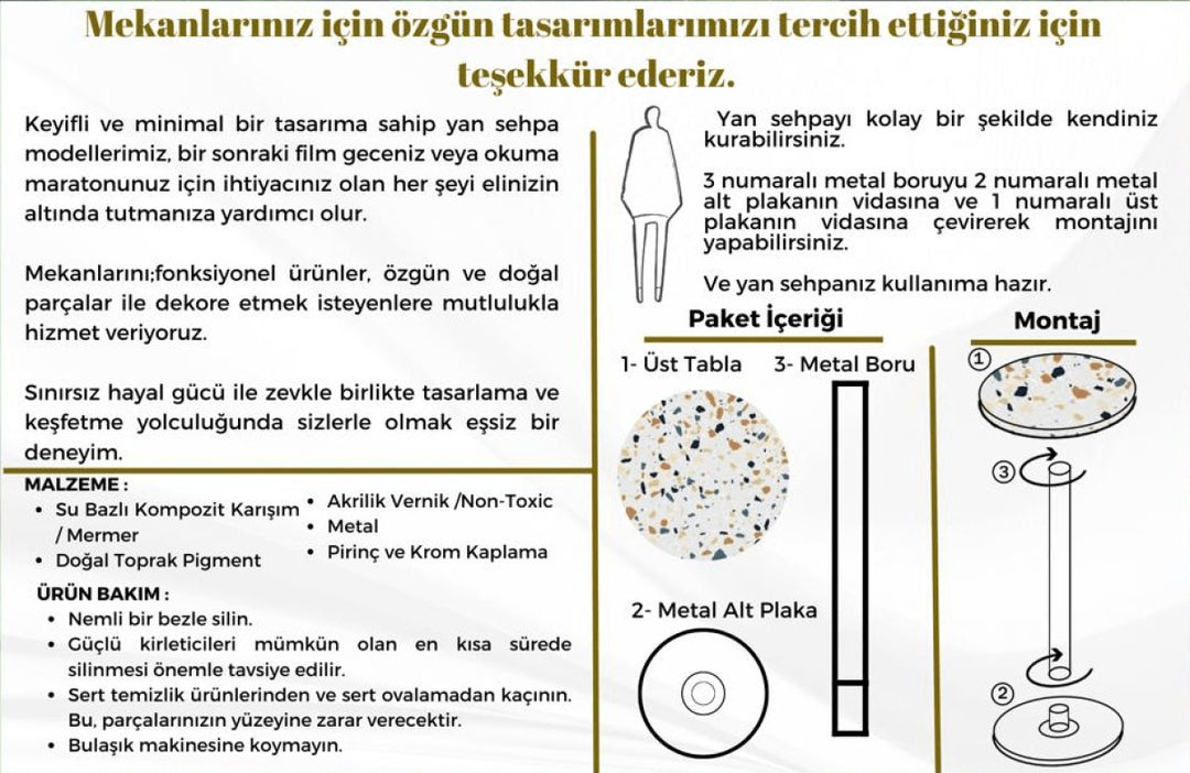 Aızanoı Sehpa-Sehpa-Tara Design-Mat Gümüş-NowShopFun