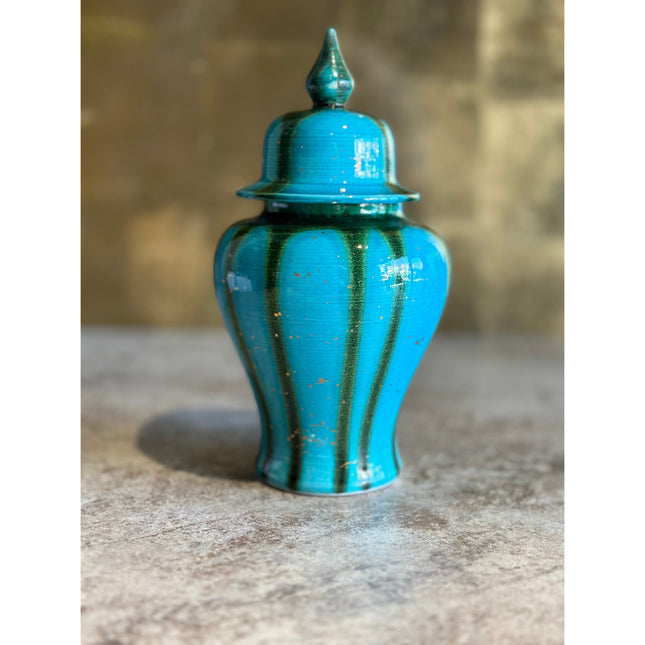 Akıtma Desen Şah Küp-Dekoratif Ürün-Saleenart Design Objects-Mavi Yeşil-NowShopFun