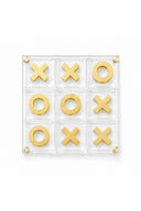 Akrilik Pirinç Detaylı Dekoratif Tic Tac Toe Oyun Seti