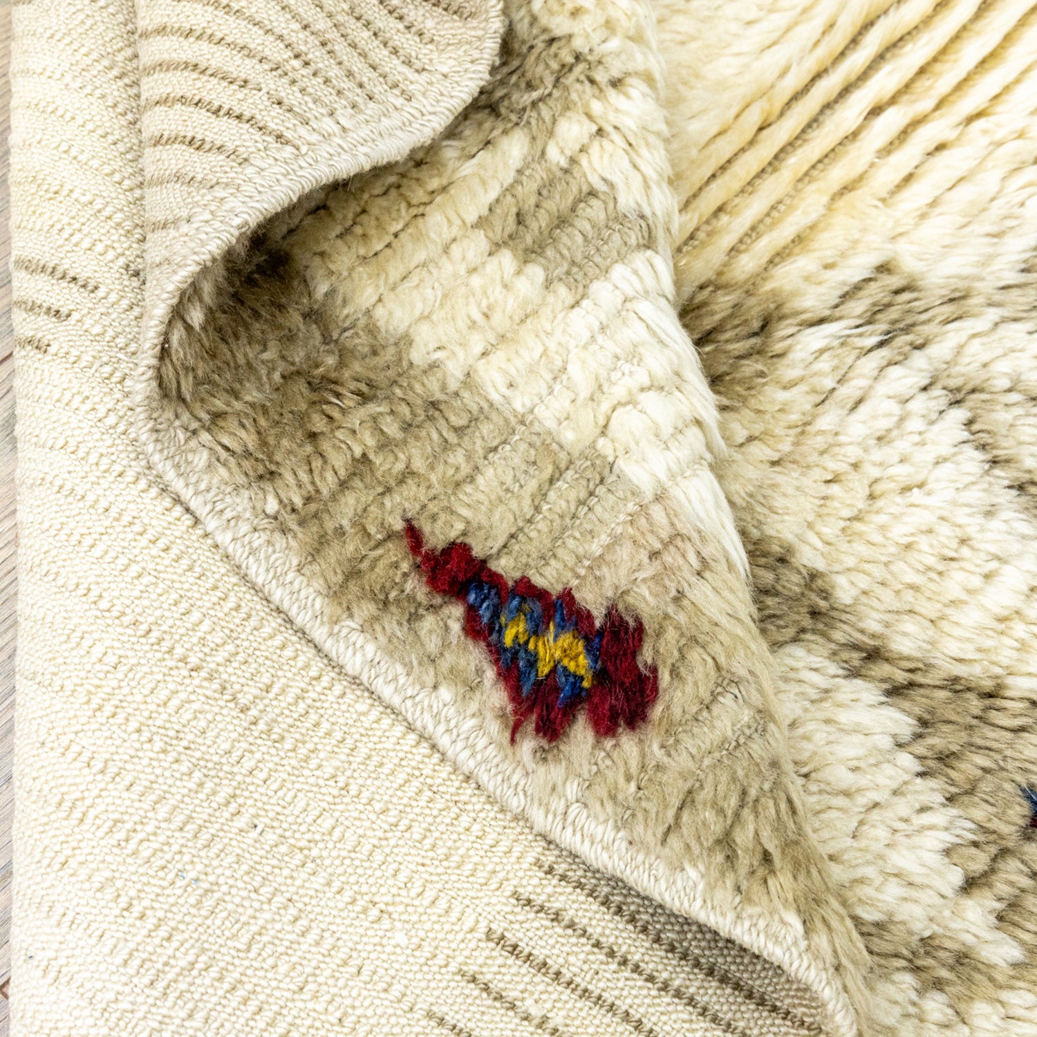 Aksel Rustik Desenli El Dokuma Shaggy Halı 107X161 Cm