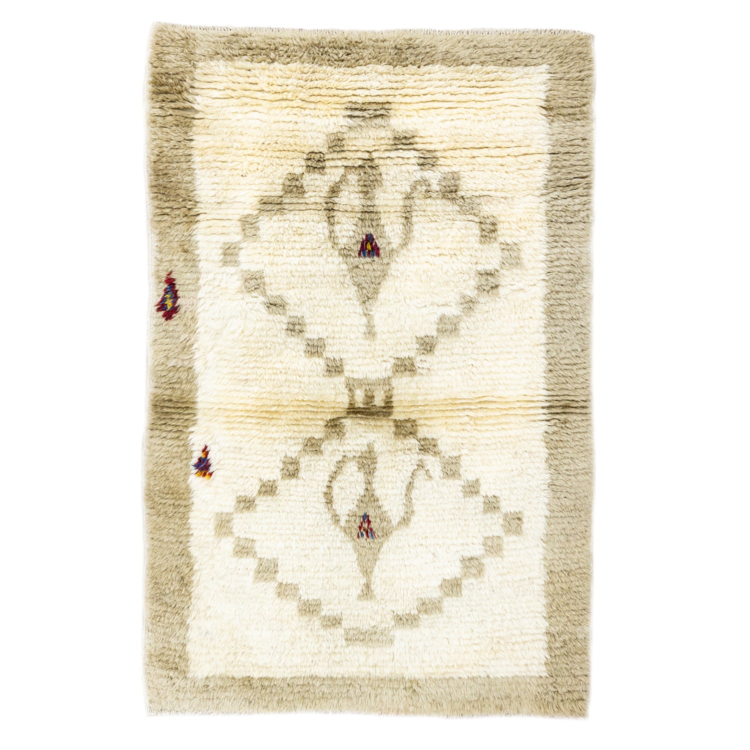 Aksel Rustik Desenli El Dokuma Shaggy Halı 107X161 Cm