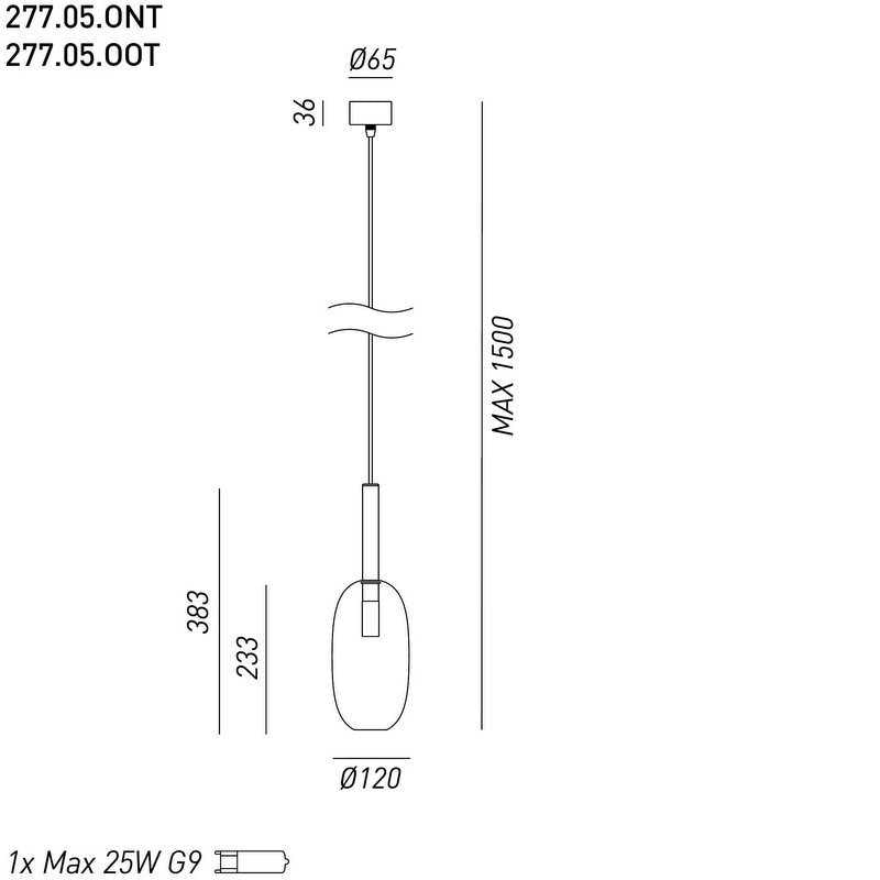 Alchimia Oliva Sarkit 1l Natural Gold Şeffaf Ø12x38 Cm G9 Led 1x5w