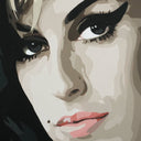 Fame Frames, Amy Tablo-Tablo-The Clique Artworks-45 x 55 x 3 cm/17.7 x 21.6 x 1.1 in-Tuval üzerine akrilik boya-Özel tasarım vintage pembe çerçeve 5 x 3 cm/1.9 x 1.1 in-NowShopFun
