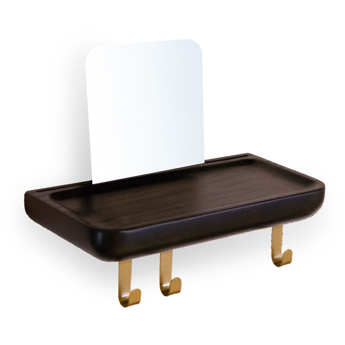 Aynalı Ahşap Uçan Raf