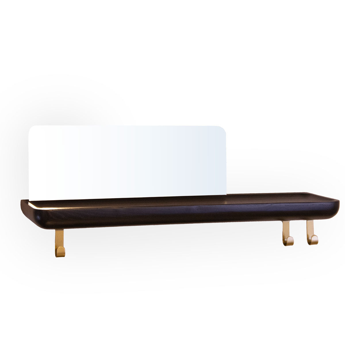 Aynalı Ahşap Uçan Raf