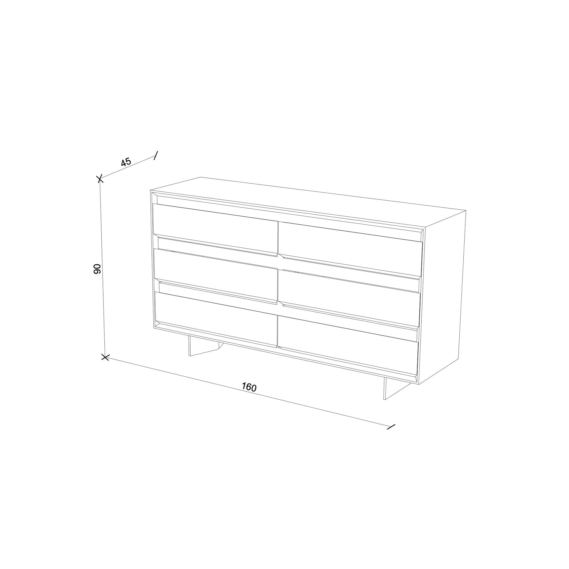 Beam Geniş Konsol Şifonyer, Meşe