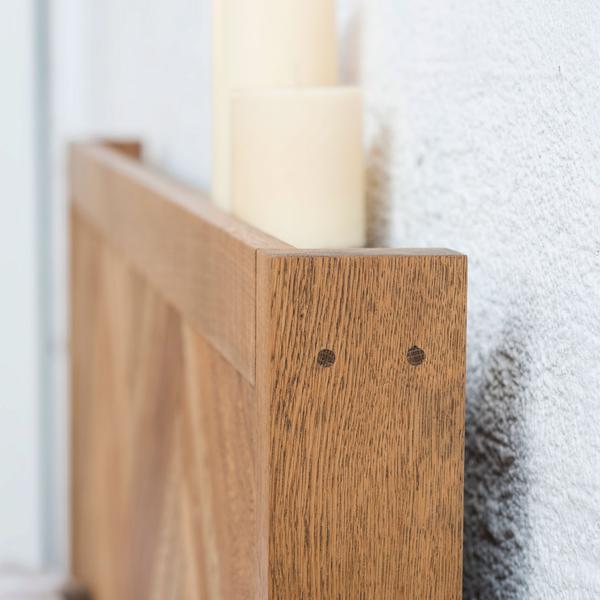 Herringbone Çift Kişilik Yatak, Balıksırtı Masif Meşe