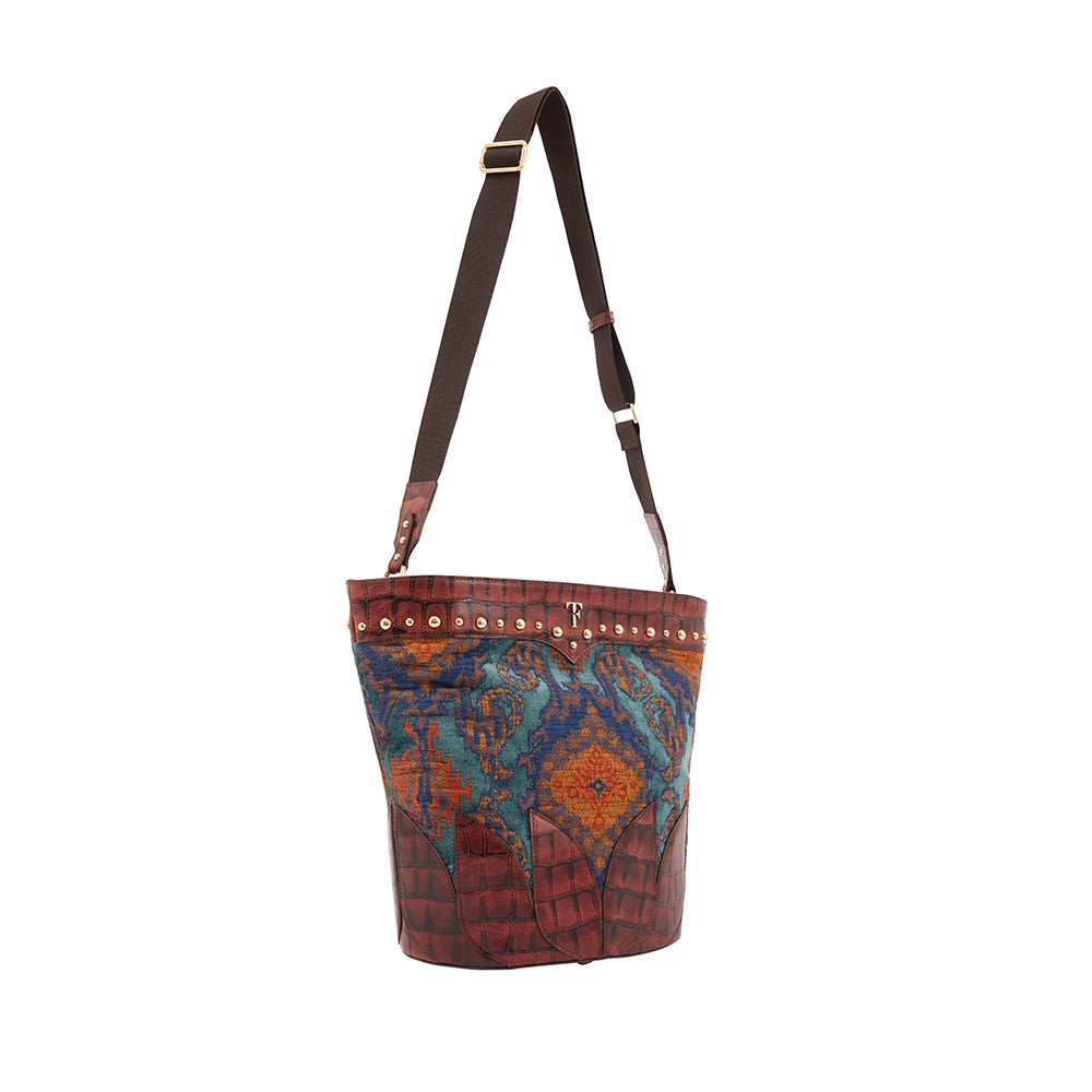 Annique Artisinal Bucket-Tara Folks-Krem Kumaş-NowShopFun